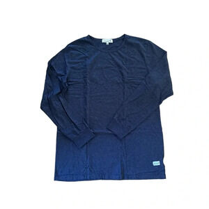 Kinetix Casual Luxury Navy Heather Blue Shirt Top Long Sleeve Crew Neck 2X NWT